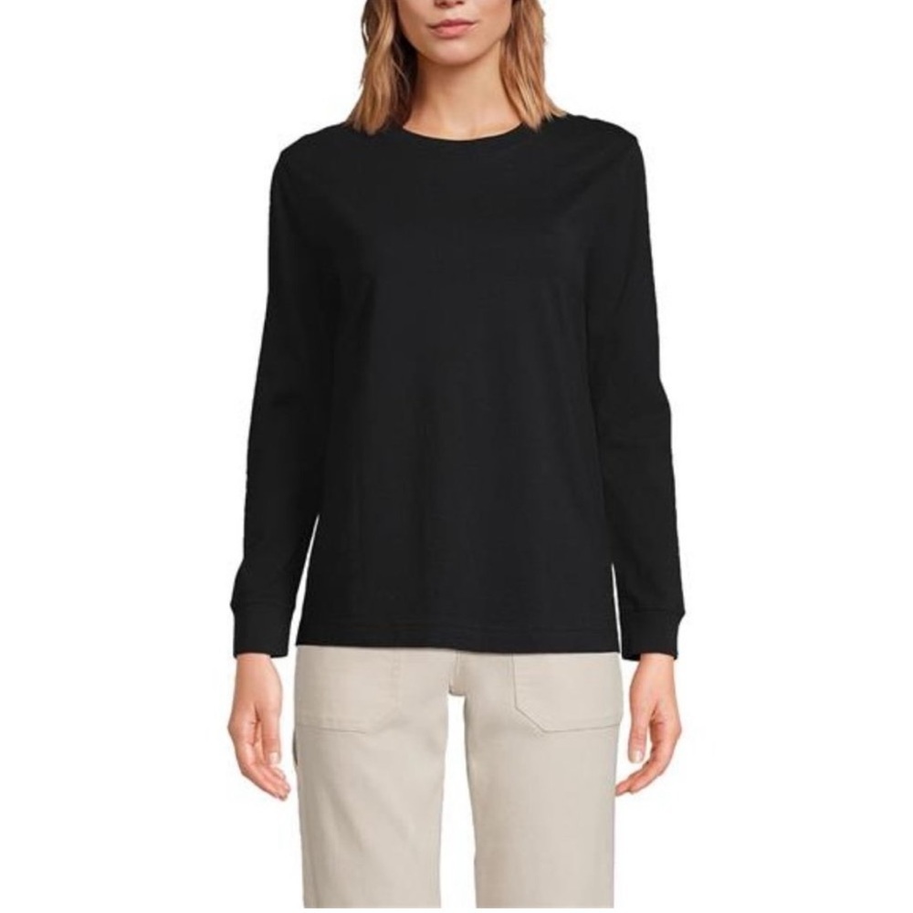 Lands' End Women's Super T Long Sleeve Crew Neck NWOT sz L